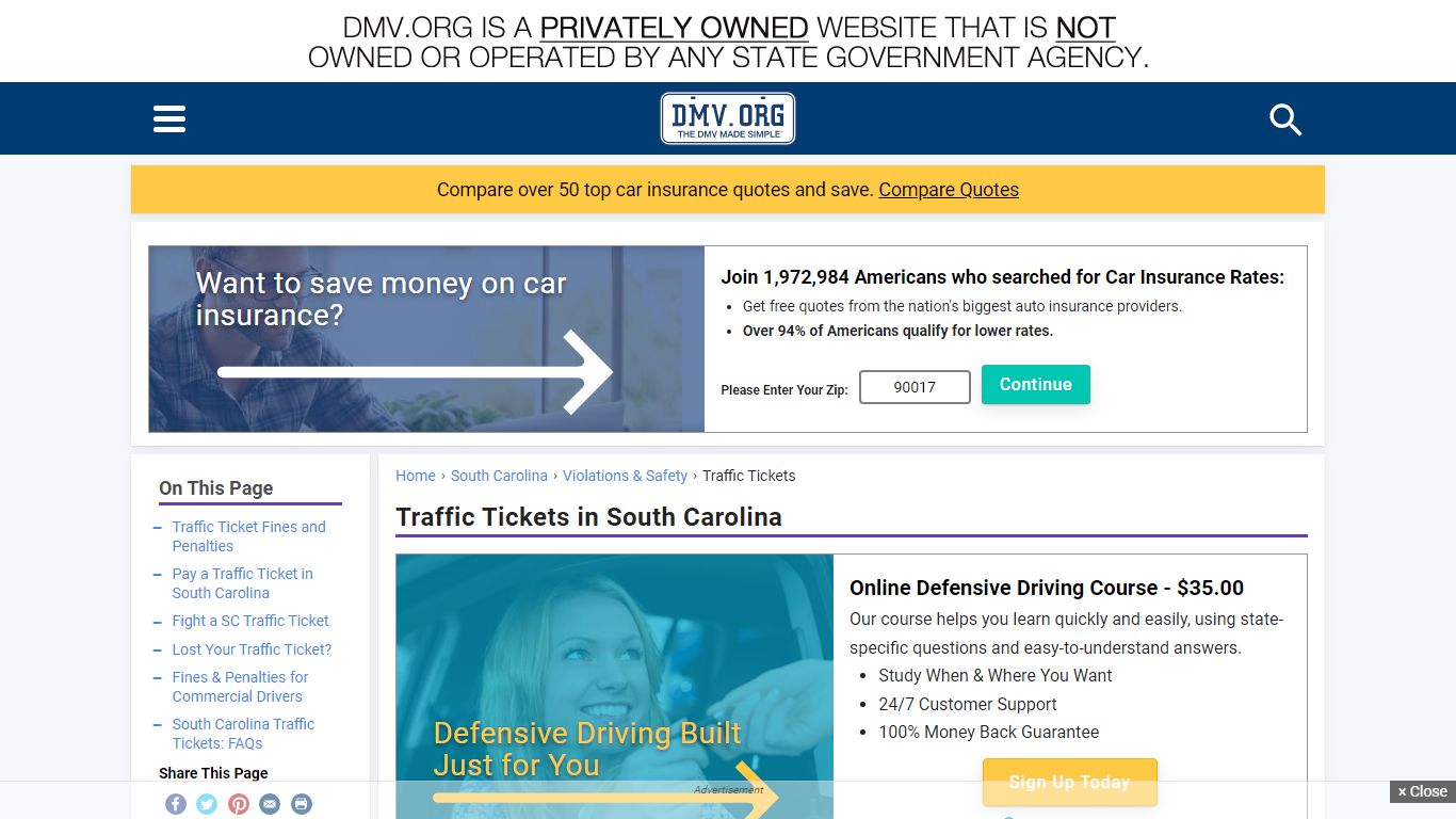 South Carolina Traffic Tickets & Violations | DMV.ORG